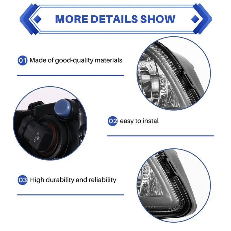 NR-Car 전면 범퍼 안개등 조립품 VW 폴로 6C 해치백 2014-2018 6C0941661D 6C0941662D