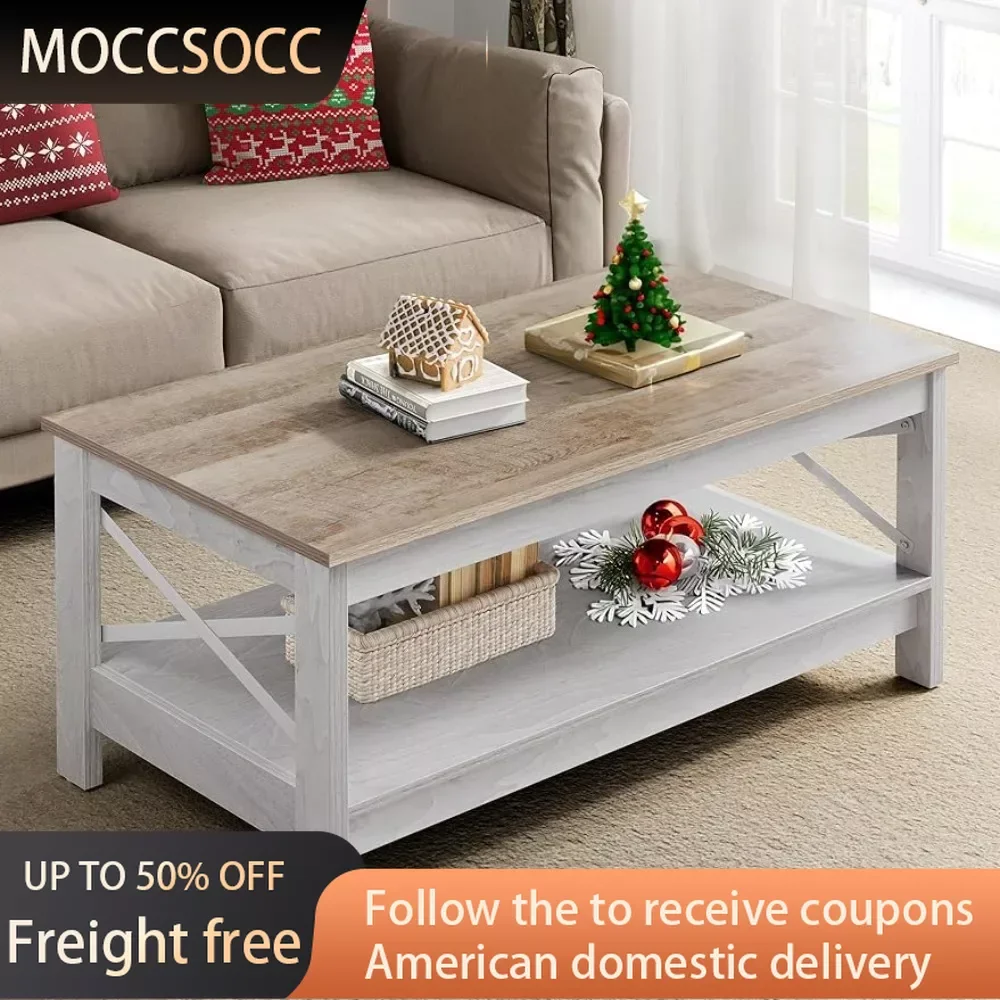 Modern Farmhouse Coffee Table With Storage Side Table Living Room Chairs Grey Wash Freight Free Service Tables Basses Furniture nesting table modern 3 big pieces scandinavian style 2022 metal leg de mounted side table tea coffee service special modern new