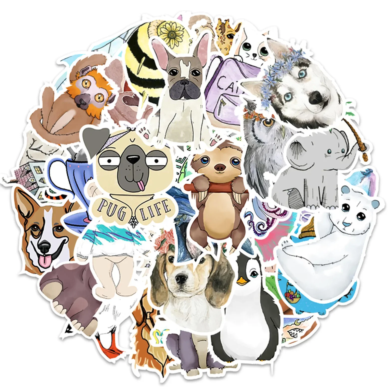 

Милые наклейки с животными, эстетические наклейки на ноутбук, автомобиль, ноутбук, наклейки для детей, велосипед, детские игрушки, бутылка для воды, гитара, стены, граффити