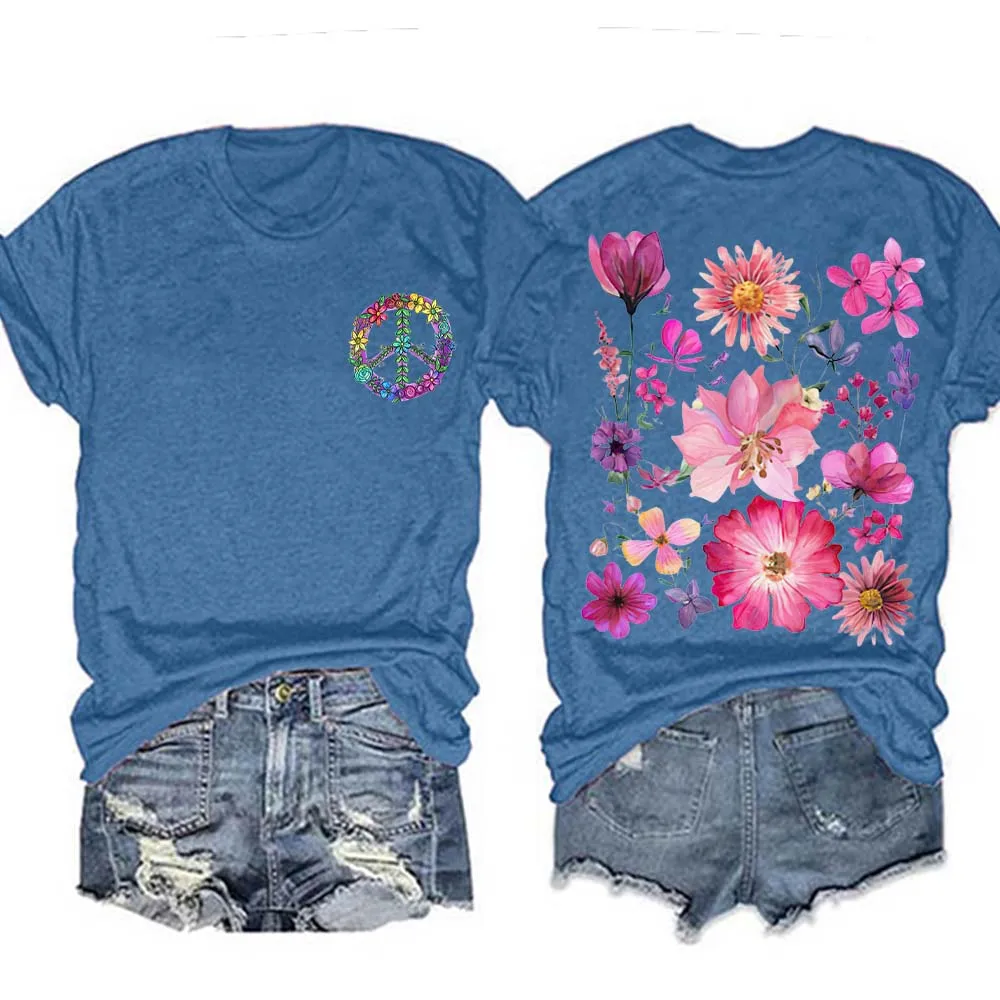 

Rheaclots Women's Boho Wildflower Tees Tops