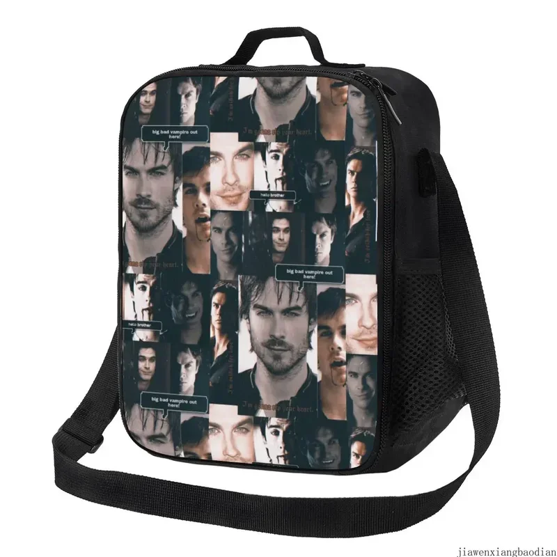 

Damon Salvatore The Vampire Diaries Insulated Lunch Bag for School Office Fantasy Film Leakproof Cooler Thermal Lunch Box