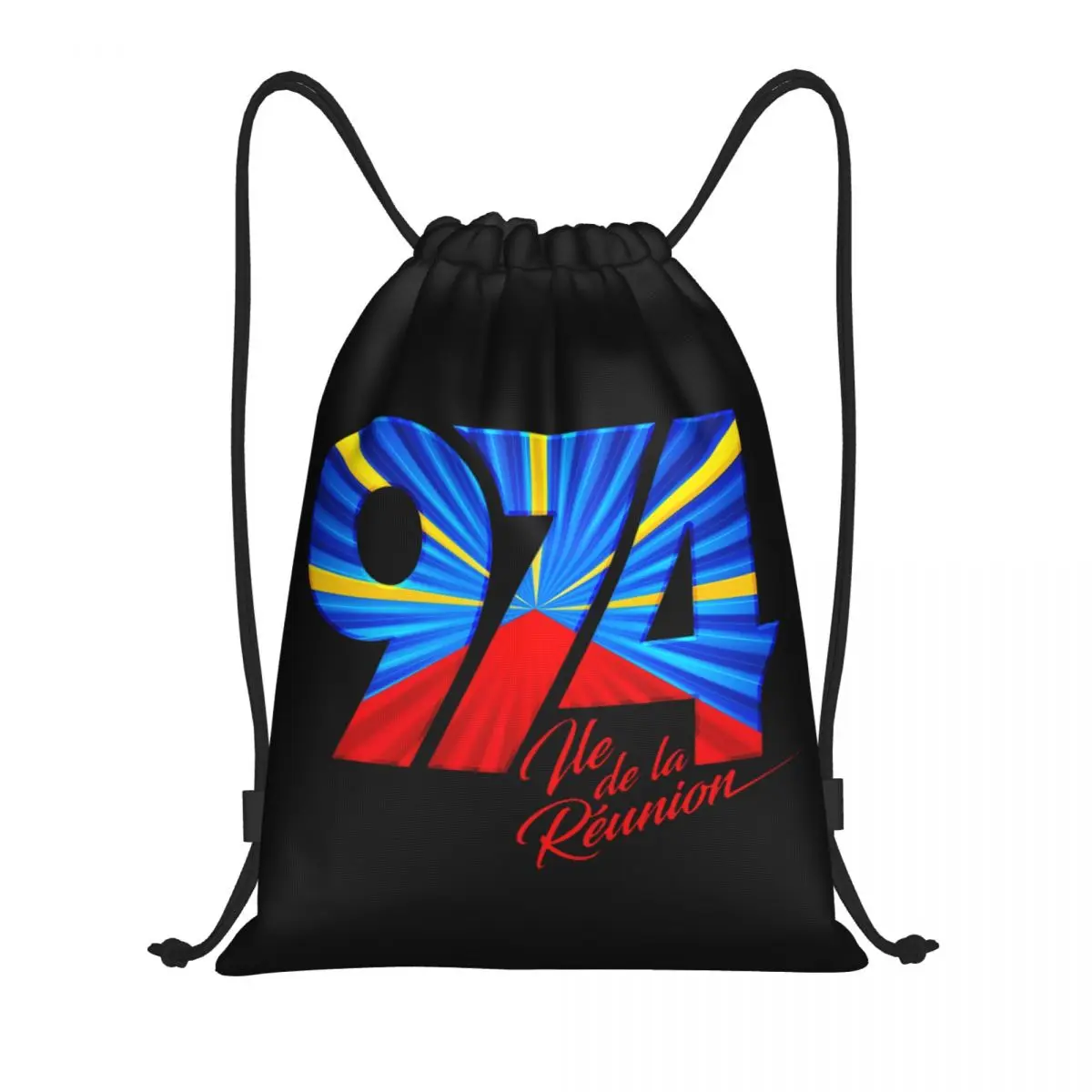 

Custom 974 Reunion Island Logo Drawstring Backpack Bags Lightweight Reunionese Proud Gym Sports Sackpack Sacks for Shopping