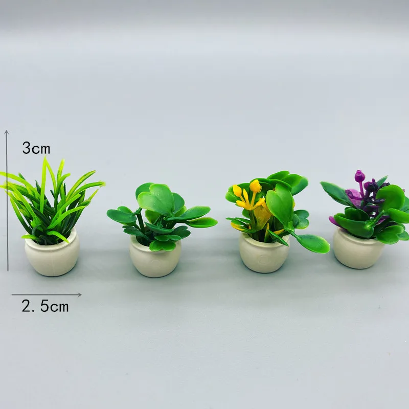 Furniture Potted Miniature Artificial Tiny Bonsai Model Mini Flowerpot Fake Succulent Plant Greenery Ornament Fairy Garden Gnome
