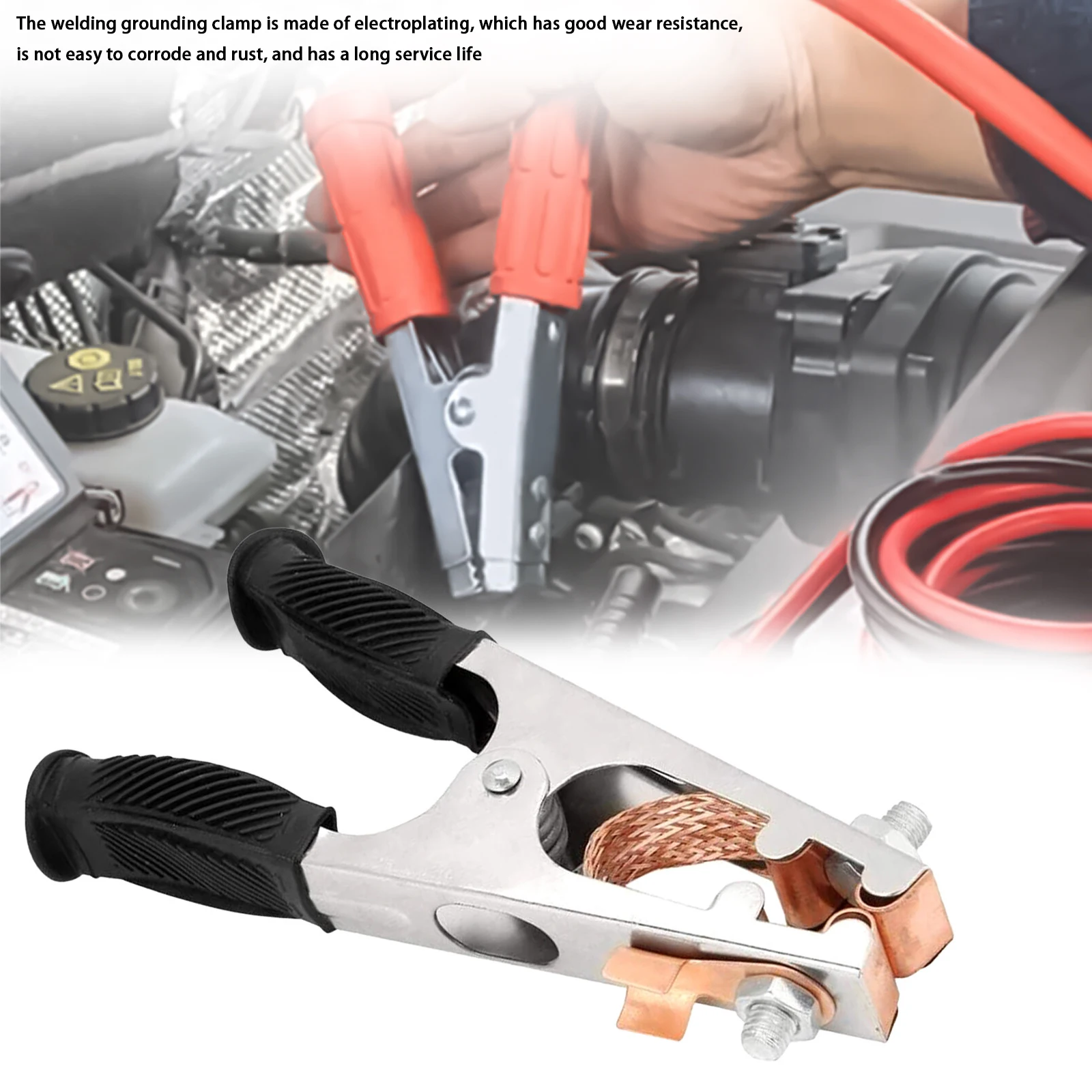 500A Grounding Clamp Welding Machine Grounding Clamp Type A with Adhesive Cable Copper Grip Clip 6.77 in Length