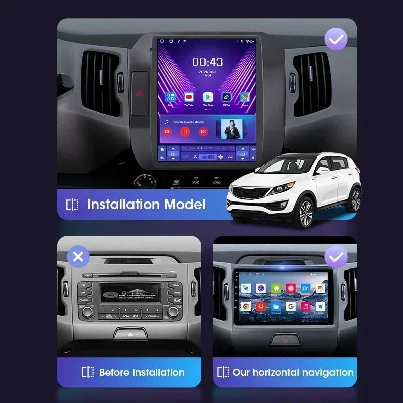 JMCQ-Autoradio pour Kia Sportage, lecteur de limitation, navigation GPS, RDS, Carplay stéréo, unité principale Navi, Android, 2Din, 9.7 