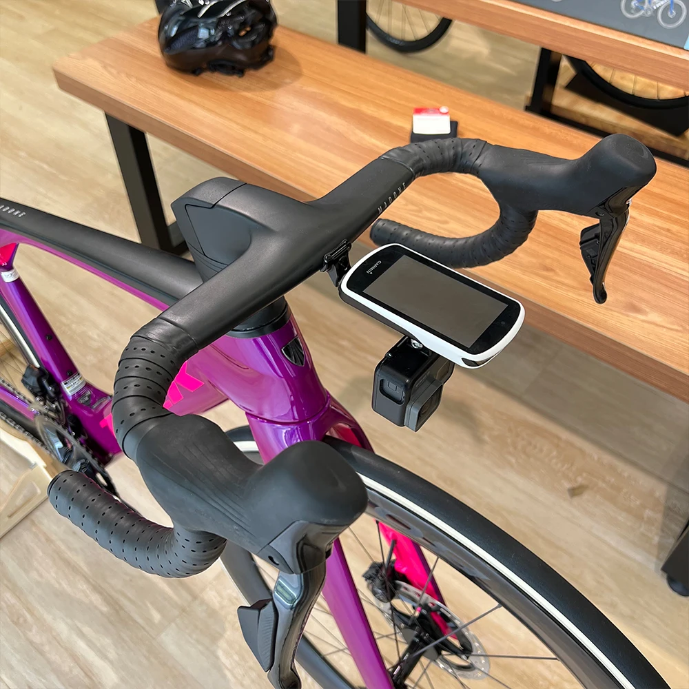 2023 Trek New Madone Integrated Handlebar Garmin Wahoo Bryton Stages Gopro Camera Headlight Combo Mount Holder Bracket Support