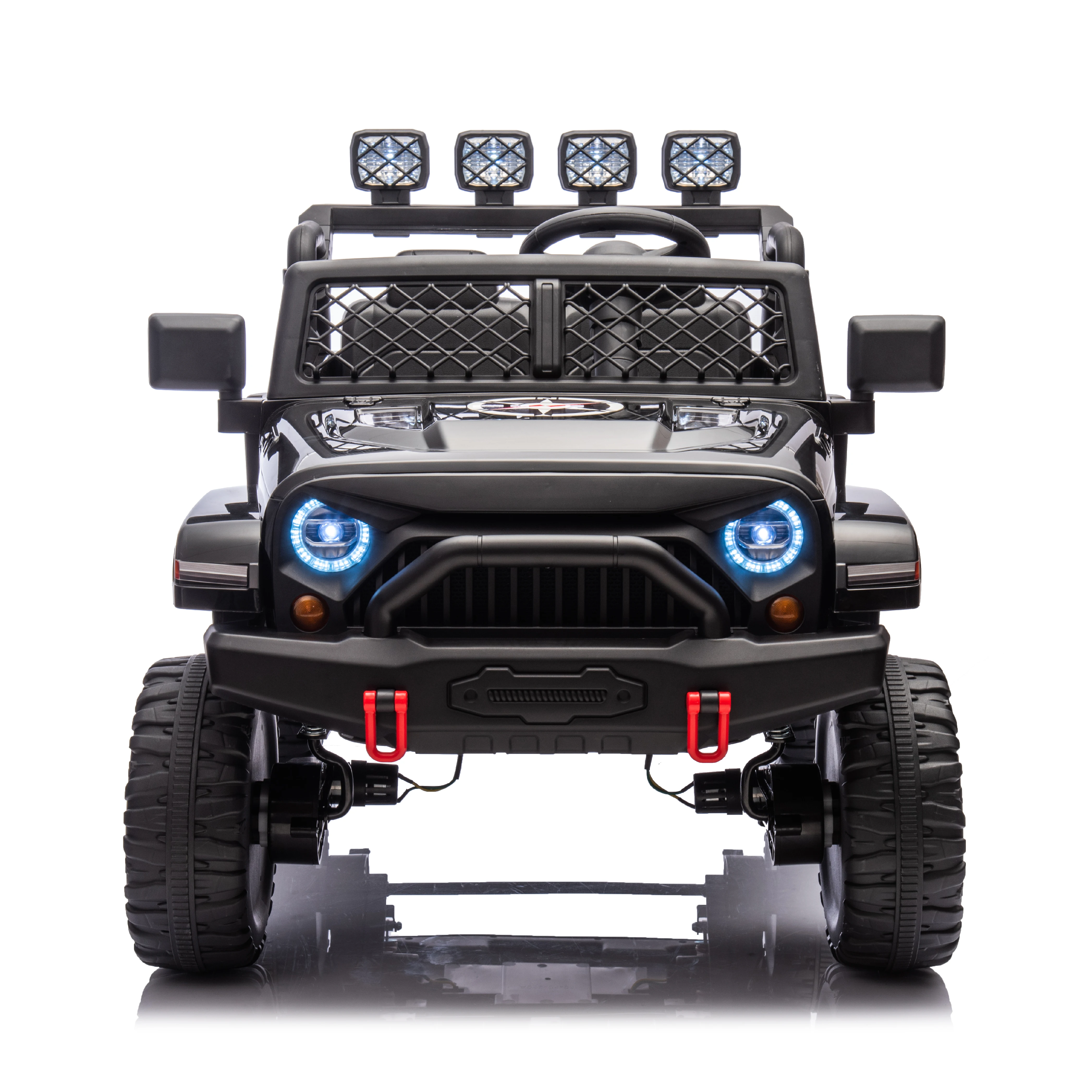 24V 2 Seater Ride On Truck Car 4WD motors 2.4G Remote Control Metal Suspension Soft Start Music LED Light Toys Gifts