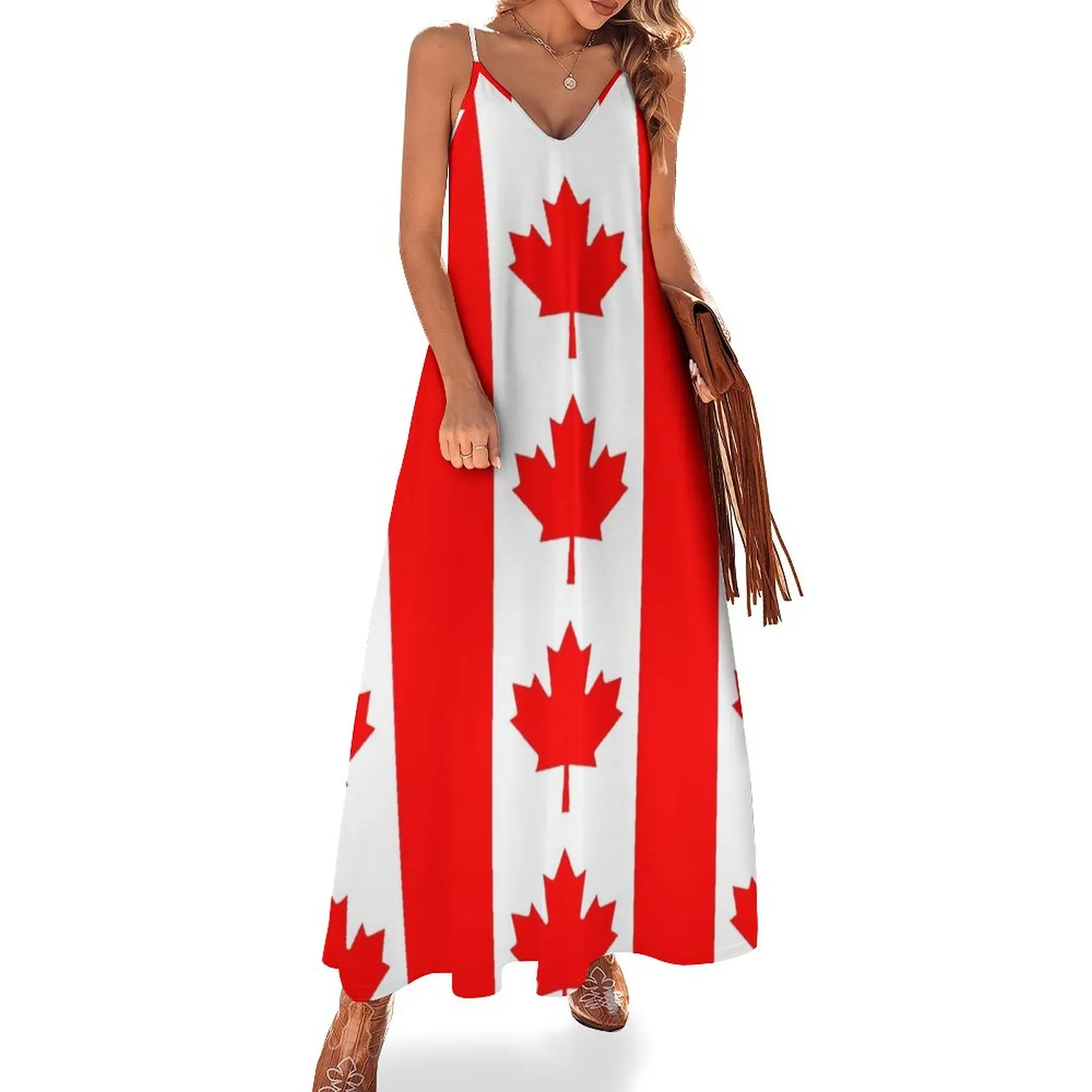 

Canadian Flag Sleeveless Dress women's summer clothing 2024 sexy short dresses daring
