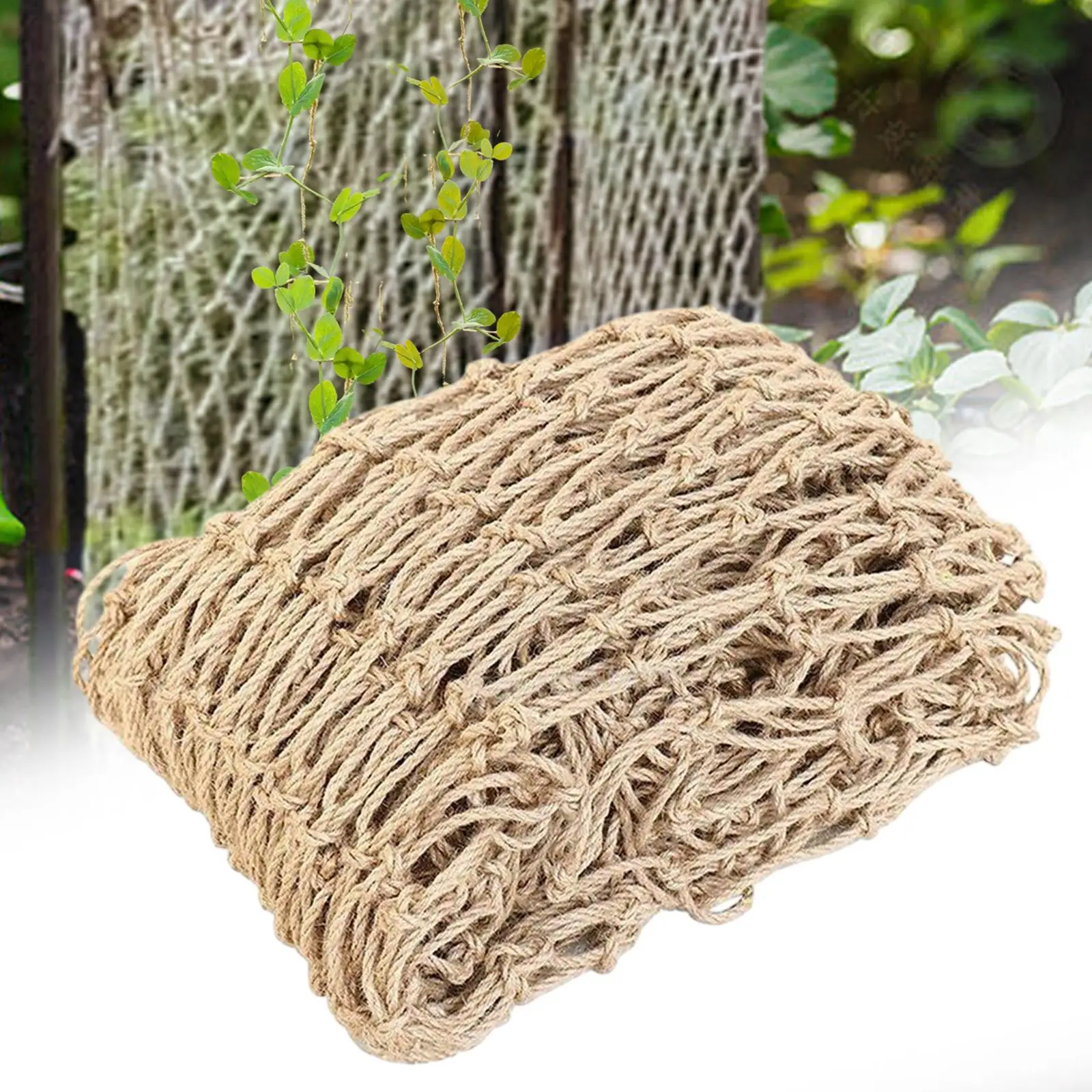 

6.6ft X 16.4ft Jute Twine Trellis Net, 3.9" Squares, Durable, Multifunctional,