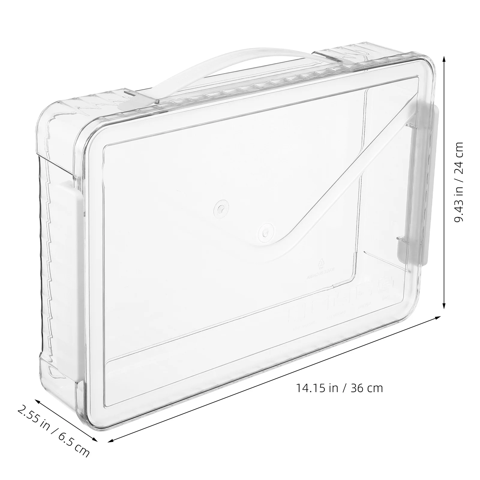 투명 문서 상자 대용량 플라스틱 파일 보관함 휴대용 파일 보관 케이스 손잡이
