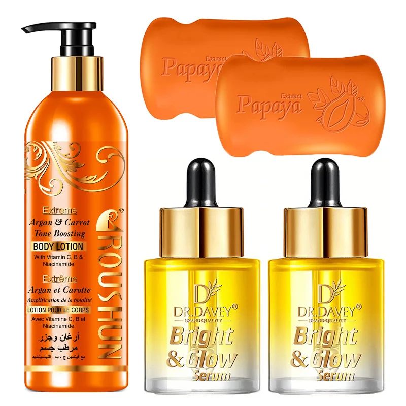 Set de 5 Piezas para el Cuidado de la Piel para Hombres y Mujeres - Leche Corporal Humectante, Jabón y Esencia Facial, Rejuvenecedor para Todas las Estaciones, Limpieza y Retención de Fragancia