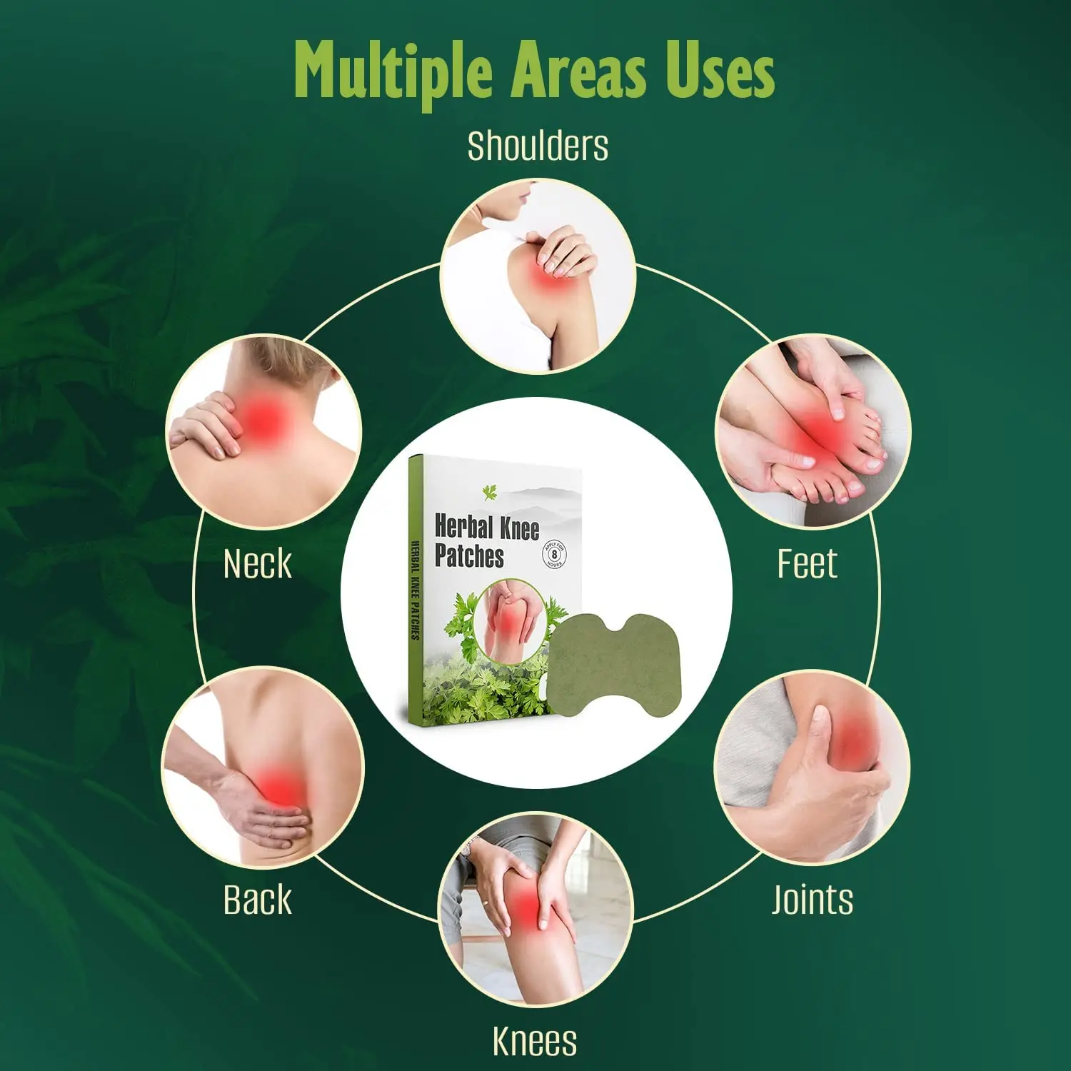Moxibustion Stickers 12pcs Wormwood Knee Plaster Neck Shoulder Stickers Patches