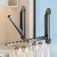 Retractable Clothes Drying Rack Laundry Room Organization Clothes Rack Portable Clothing Hanger Organizer Stable Clothing Drying 2