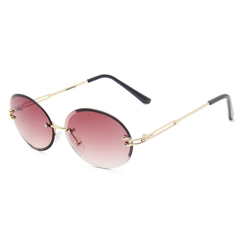 

Frameless Trimmed Sunglasses for Women Oval Gradual Color Changing Ocean Lens Eyeglasses Rimless Eyewear Oculos De Sol Feminino