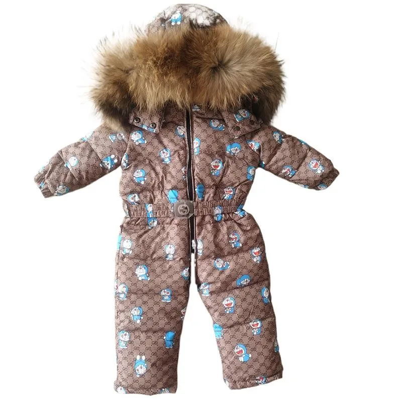 Детский лыжный костюм Children's Down Jacket Suit Boys and Girls Mid-Length One-Piece Baby Winter Skiing Suit