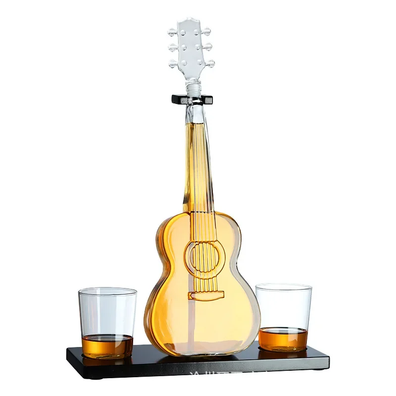 High Borosilicate Glass Wine Bottle Guitar Violin Decanter Wine Set Thickened Transparent Craft Decanter Bottle Decoration wine aerator decanter