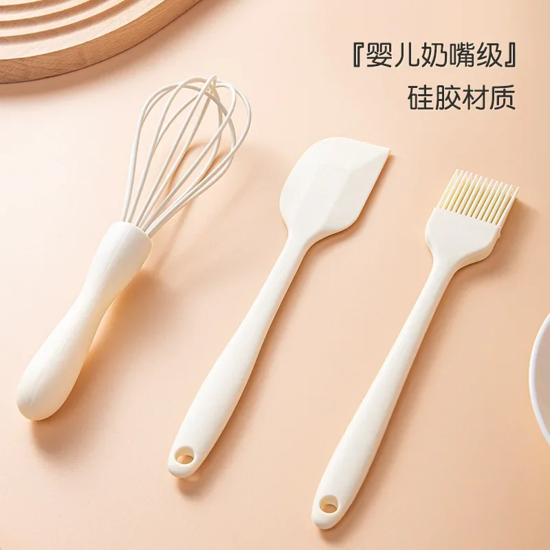 Silicone Baking 3-piece Cake Set Cream Spatula Spatula Kitchen Household Whisk Barbecue Grease Brush Gadget