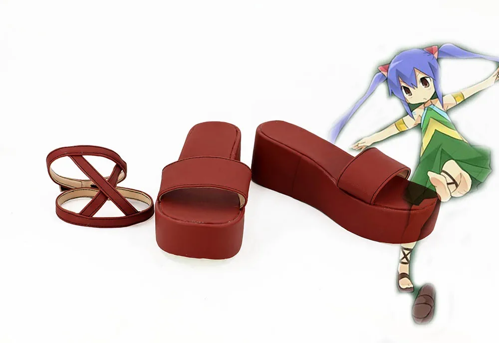 

Феи хвост Венди марвелл, обувь для косплея, красные сандалии, изготовленные на заказ