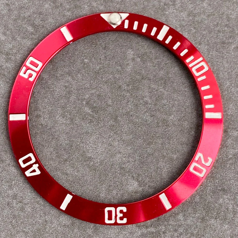 Aluminum Sloping Watch Bezel Insert Ring for Men's 40mm Watch - Available in Black, Blue, Green, Red, Purple
