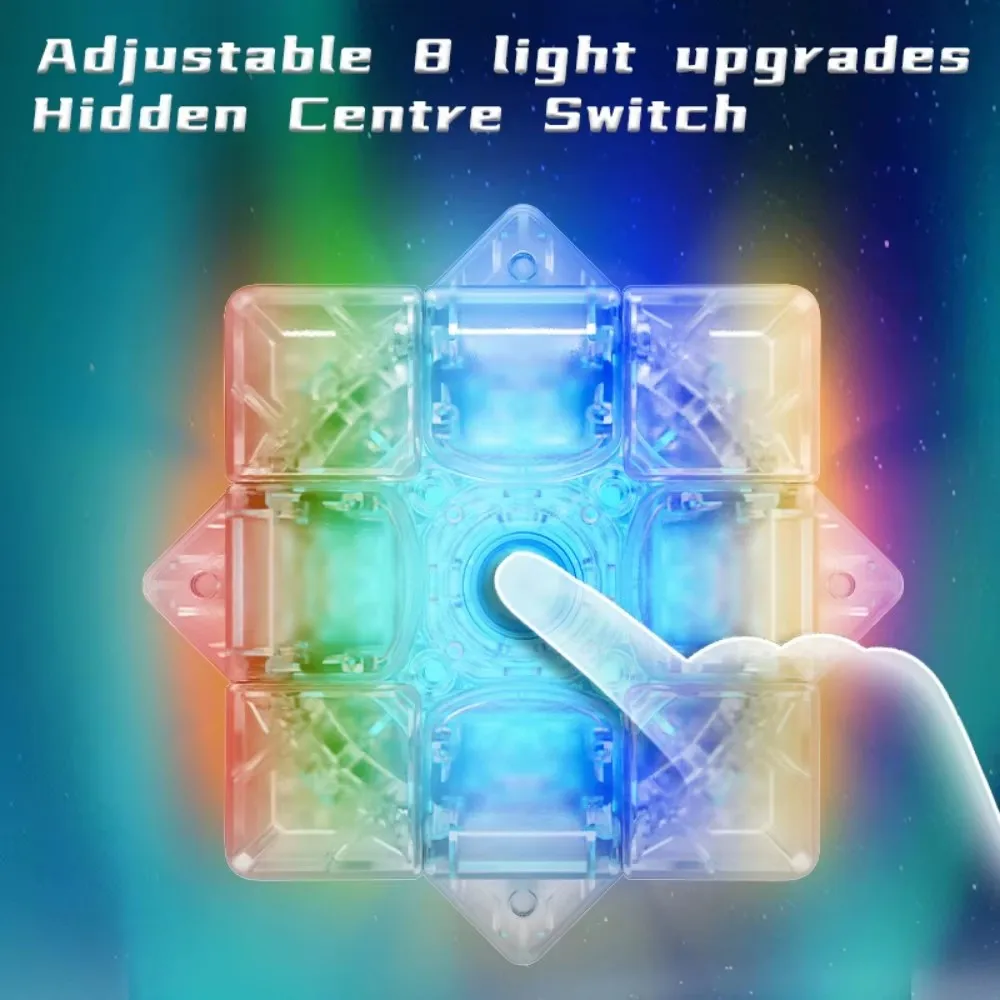 Yuxin Cube Light 3x3 magnetic cube 8-color luminous effect Cubo Magico Educational Puzzle For Children Gift Toy 3x3 Magic Cube 5