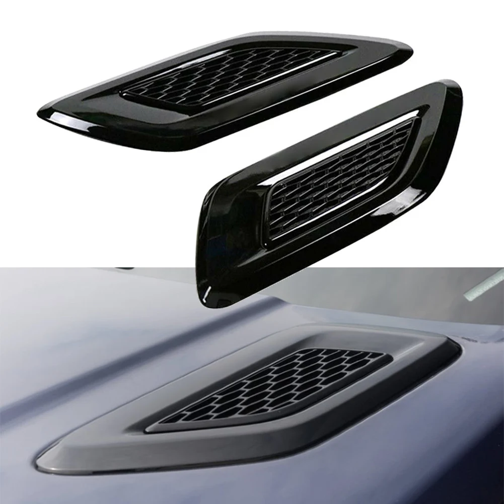 

2Pcs/Pair Car Front Side Air Hood Vent Trims Cover Gloss Black For Land Rover Range Rover Sport L494 2014 2015 2016 2017