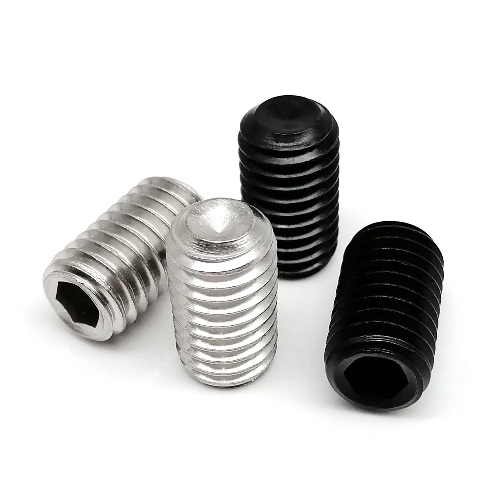 Black Hex Socket Allen Cup Point Grub Screw Assortment Kit - 304 Stainless Steel