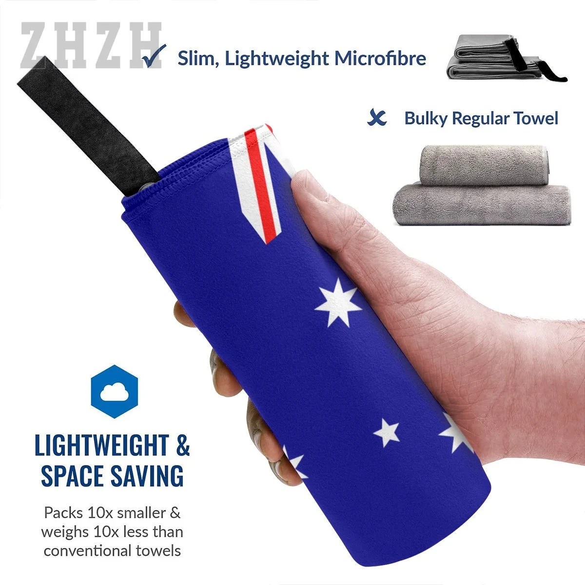 More Design Australia Flag Emblem Bath Towel Quick dry Microfiber Absorbing Soft Water Breathable Beach Swimming Bathroom 3