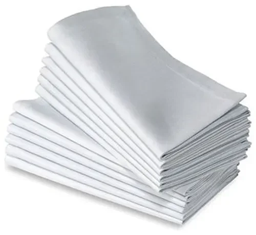 12 Pieces 100% Cotton Restaurant Dining Clothes Linen White 50x50cm Premium Hotel Restaurant Napkin Cloth