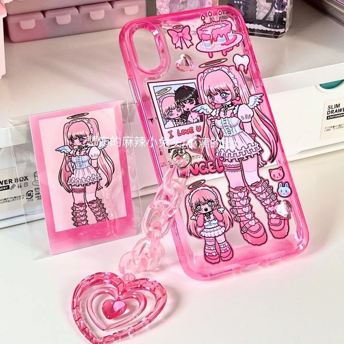 

Y2k Millennial Sweet Spicy girl iPhone 13 Pink Phone Case 2023 new iPhone 11promax Transparent 12 Girls' xr/x