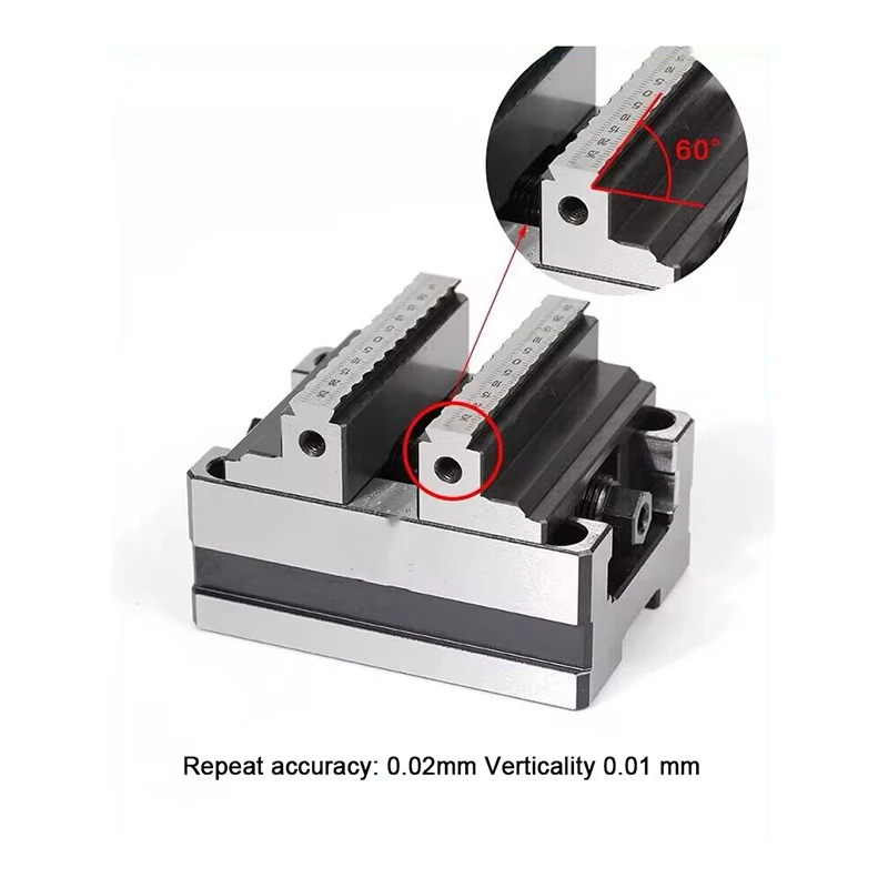 Center Concentric Flat-Nose Pliers High-Precision Four Turn Table Fixture Self-Centering Vise Machining 3
