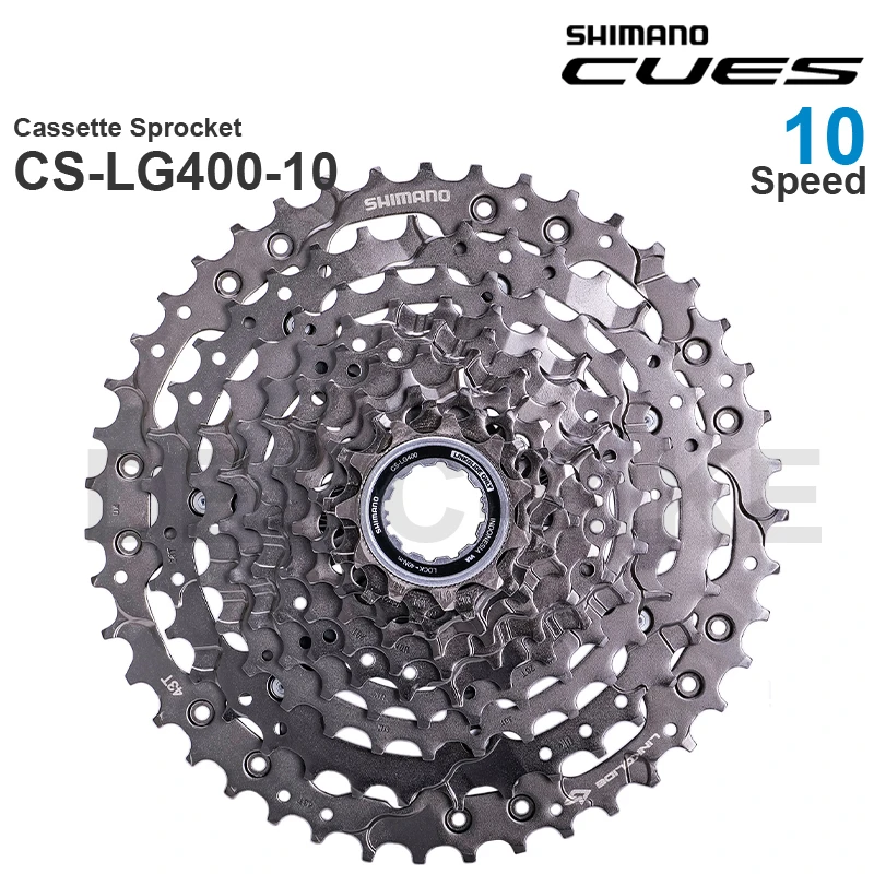 Cassette SHIMANO CUES CS-LG400 10 Vitesses LINKGLIDE, 39T/43T/48T, Pour VTT
