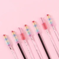 50pcs Colored Eyelash Brush Lash Mascara Wand Eyelash Curler False Lash Extension Tool Bendable Brow Brush Comb LAUKISS 1