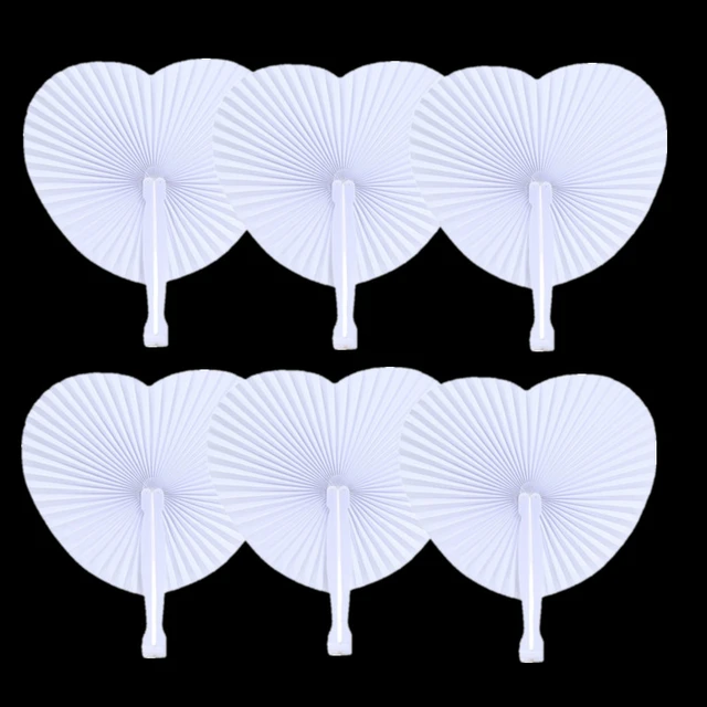 Wedding Fan, Hand Fan, 12 Pcs White Wedding Paper Fan, Decorative