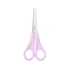 Creative Solid Colors Plastic Handle Stainless Steel Ruler Function Blade Simple Safe Children Students Study Homework Scissors 4
