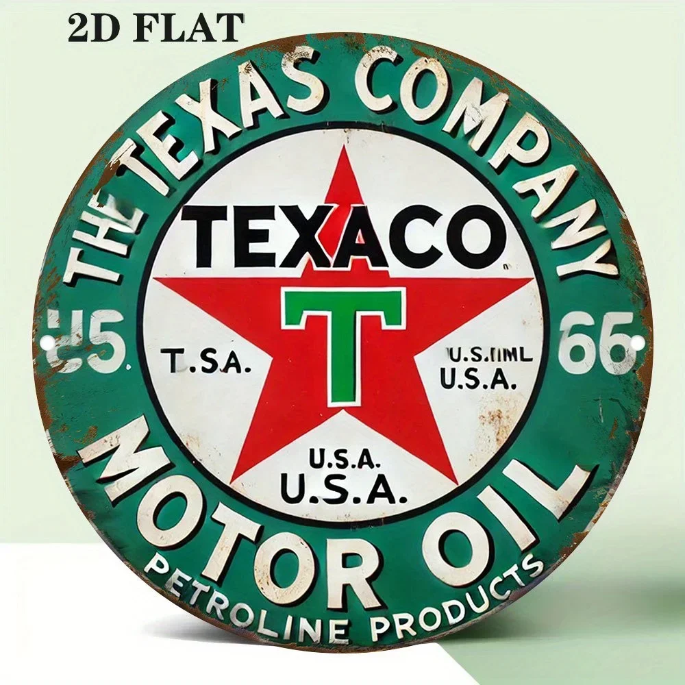 Texaco Background 1pc 2D flat - old Texaco gasoline logo aluminum plaque with red stars ...