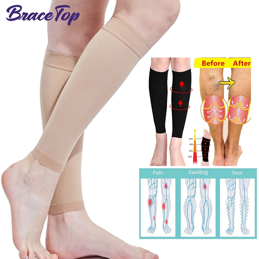 BraceTop Medical Compression Stockings, 15-20mmhg Socks Calf