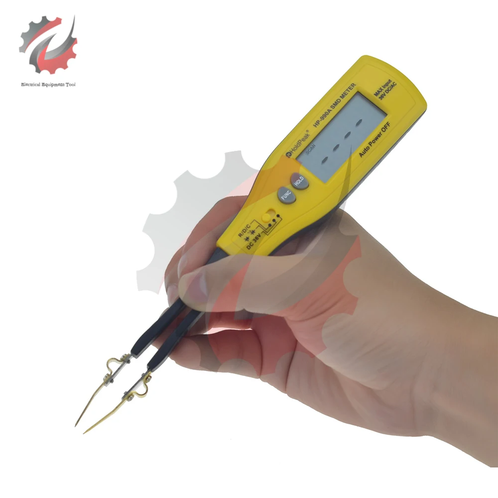 HoldPeak HP-990A Resistance Capacitance SMD Tester Meter Multimeter Professional Component Tester DC Voltage Meter 2999Counts