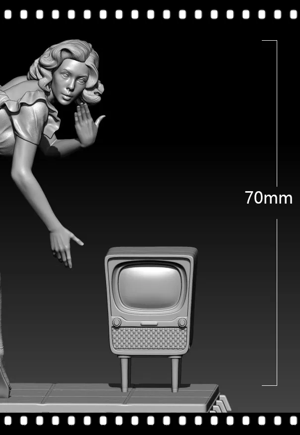 

Unpainted Resin Model Kits 70mm Woman And TV GK Resin Model Anime Figure 3D Printing Garage Kit 677