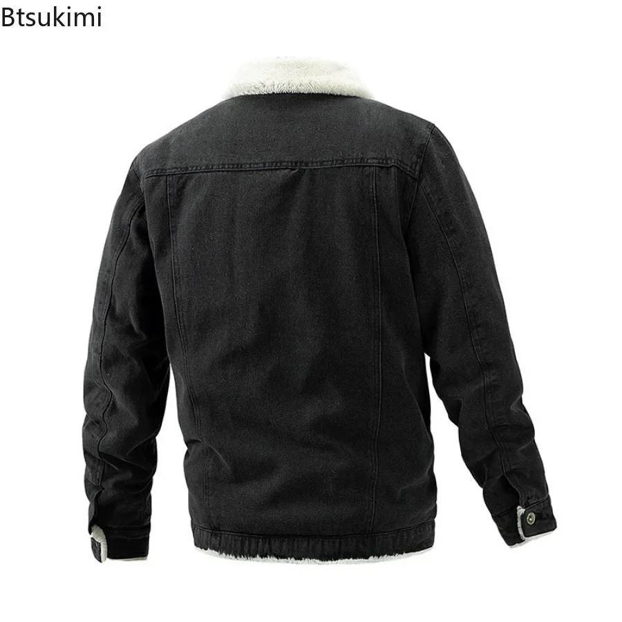 2024 Men's Casual Denim Jackets Slim Warm Denim Coats Male Fashion Cotton Thicker Autumn Winter Jeans Jackets Warm Coats M-2XL