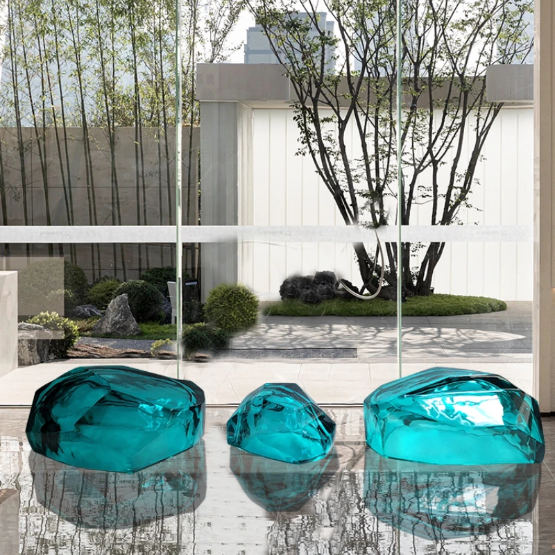 

Transparent Resin Large Landscape Stone Decoration Hotel Villa Lobby Courtyard Outdoor Pool Floor Sculpture Decoration