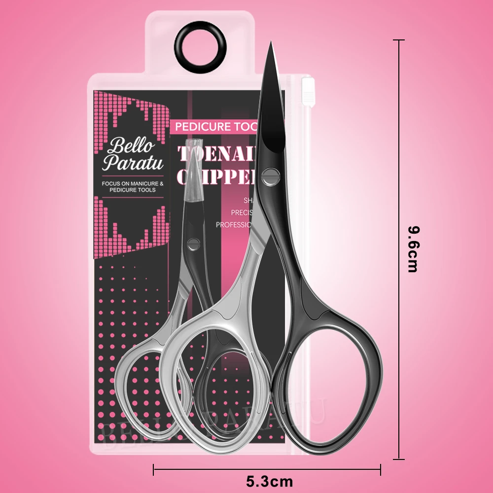 1Pcs Nail Scissors Sharp Curved Blade Toenail Fingernail Scissors Manicure Pedicure Tools Stainless Steel Nail Cutter