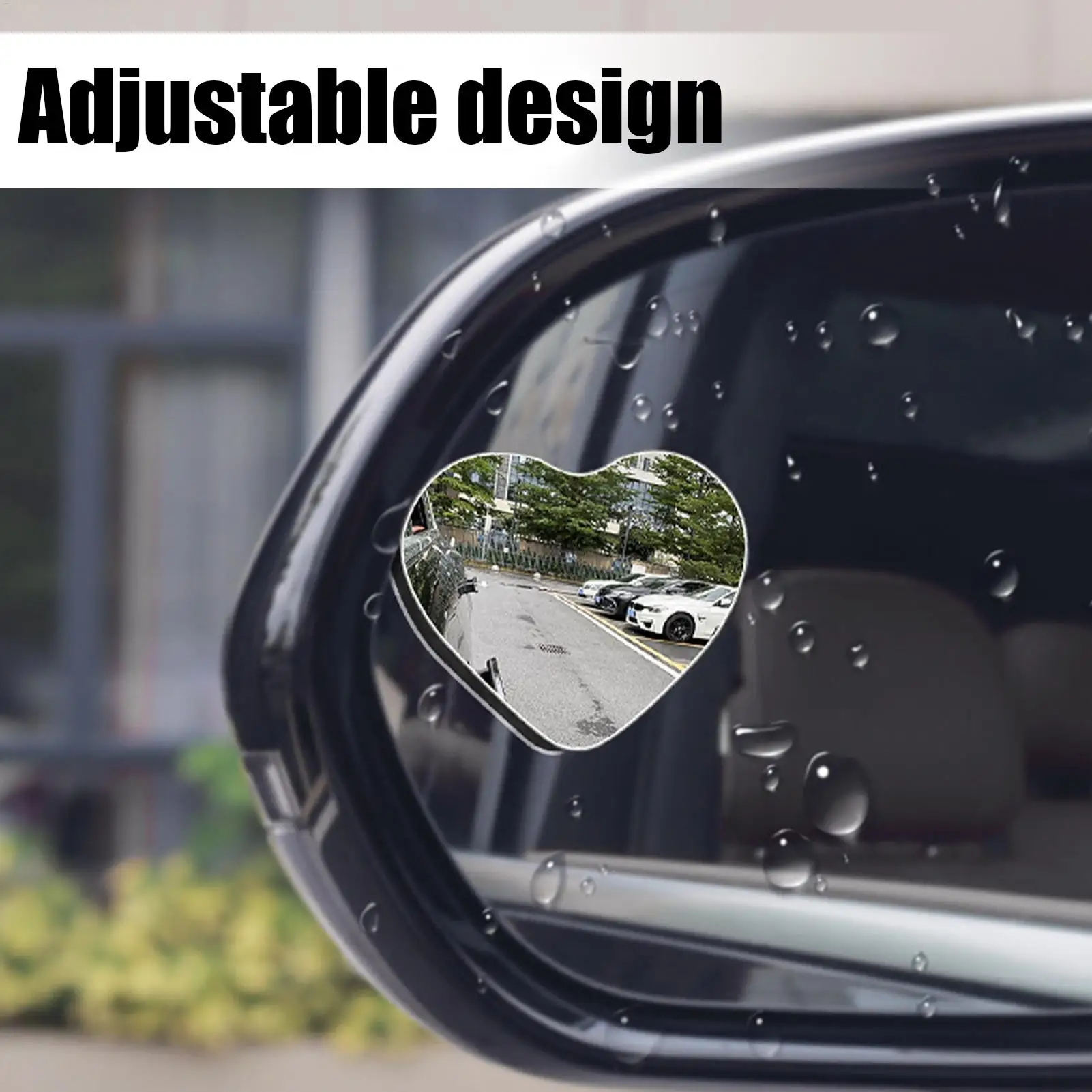 Miroirs D'Angle Mort En Forme De Cœur - Lot De 2, Convexes Et Amovibles - Pour Voiture Et Moto - Grand Angle De Sécurité