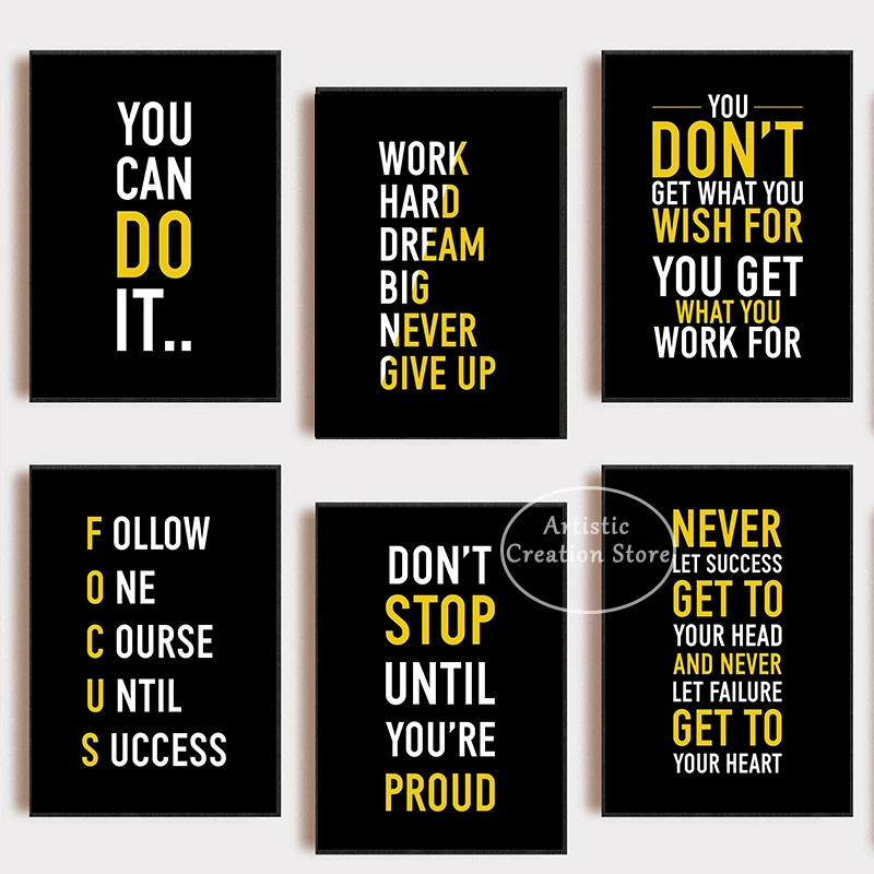 Citazioni Motivazionali Art You Can Do It Print Canvas Painting Wall Art Modern Family Modern Office Living Room Home Decor Gifts