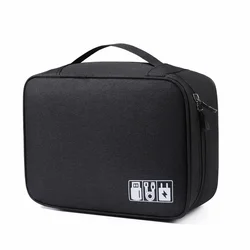 Waterproof Multi - Pocket Travel Cable Organizer and Electronics Storage Bag (Black)