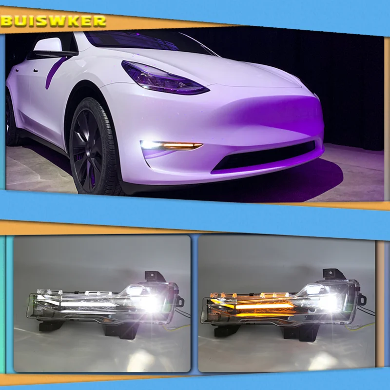 For Tesla Model 3 2018 2019 2020 2021 Drl 12v Car Lights Led Daytime