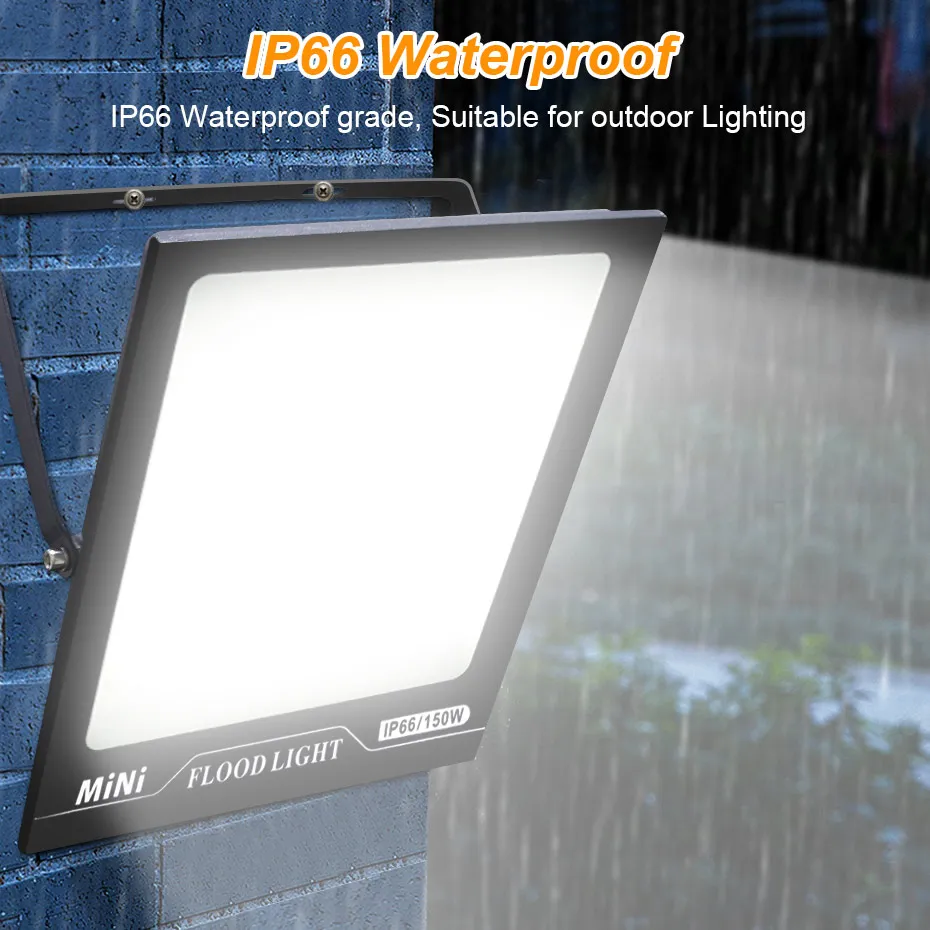 220V LED Floodlight Reflector 10W 20W 30W 50W 100W 150W 200W Spotlight Waterproof IP66 Outdoor Projector Lighting Wall Lights