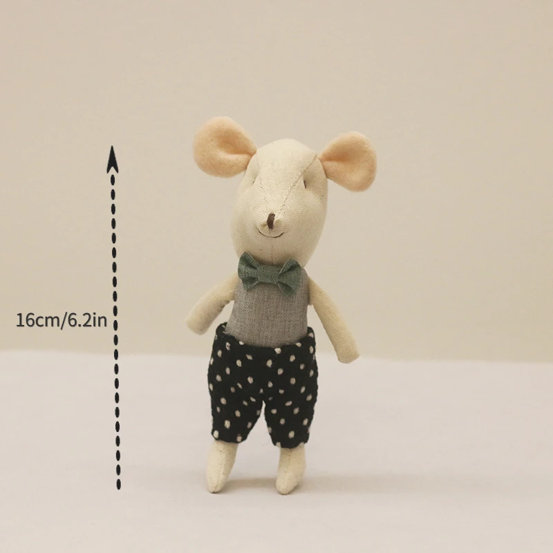 Legmic Toys For Girls Cute Baby Dolls Boy Girl The mouse family Mini plush doll house cute mouse doll box family toys
