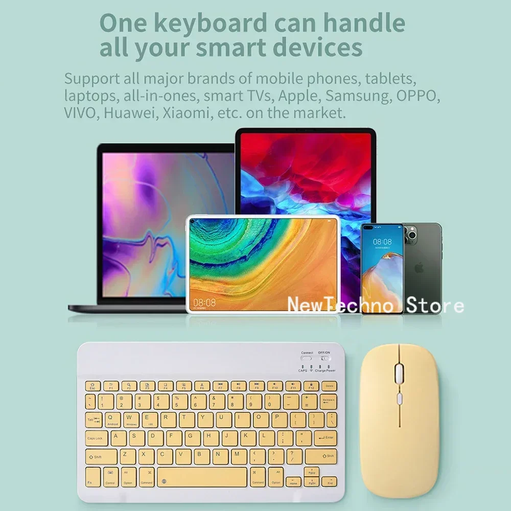 Mini Teclado sem Fio Bluetooth Fino para Ipad Xiaomi Samsung Huawei Android Ios Windows - Imagem 4