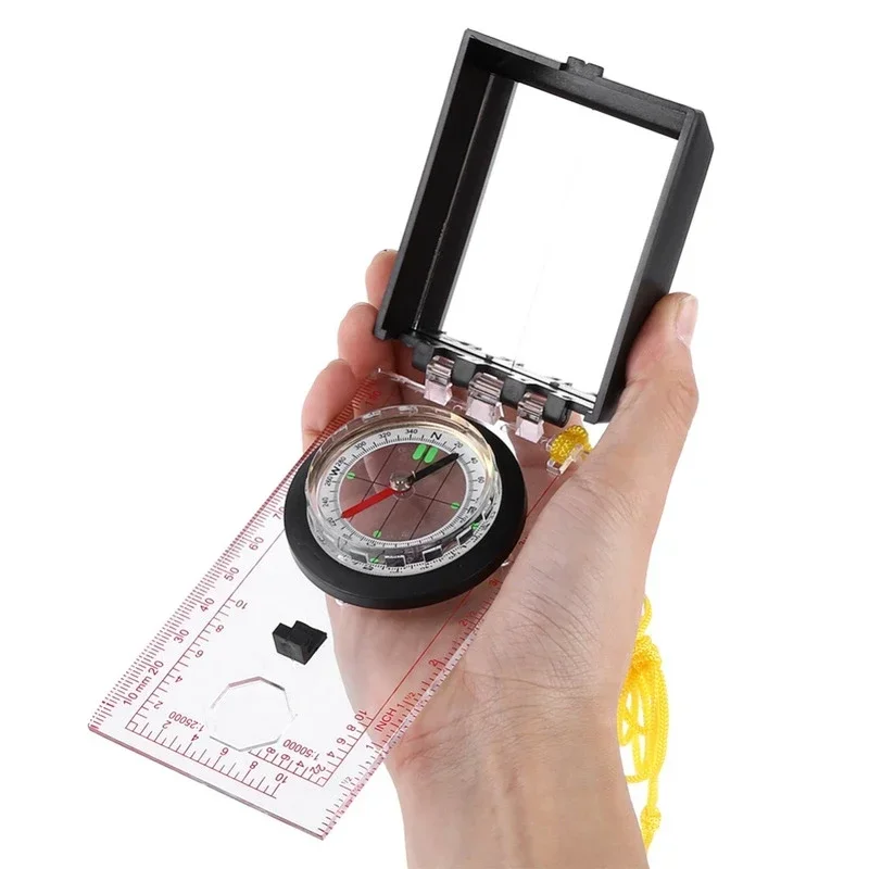 

1 Pcs Outdoor Camping with A Rope Compass and A Mirror Portable Outdoor Equipment Mountain Climbing Exploration Survival Compass