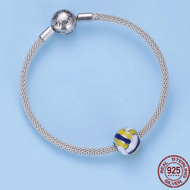 Enamel Charms Volleyball Charms For Pandora Bracelets WOSTU 925